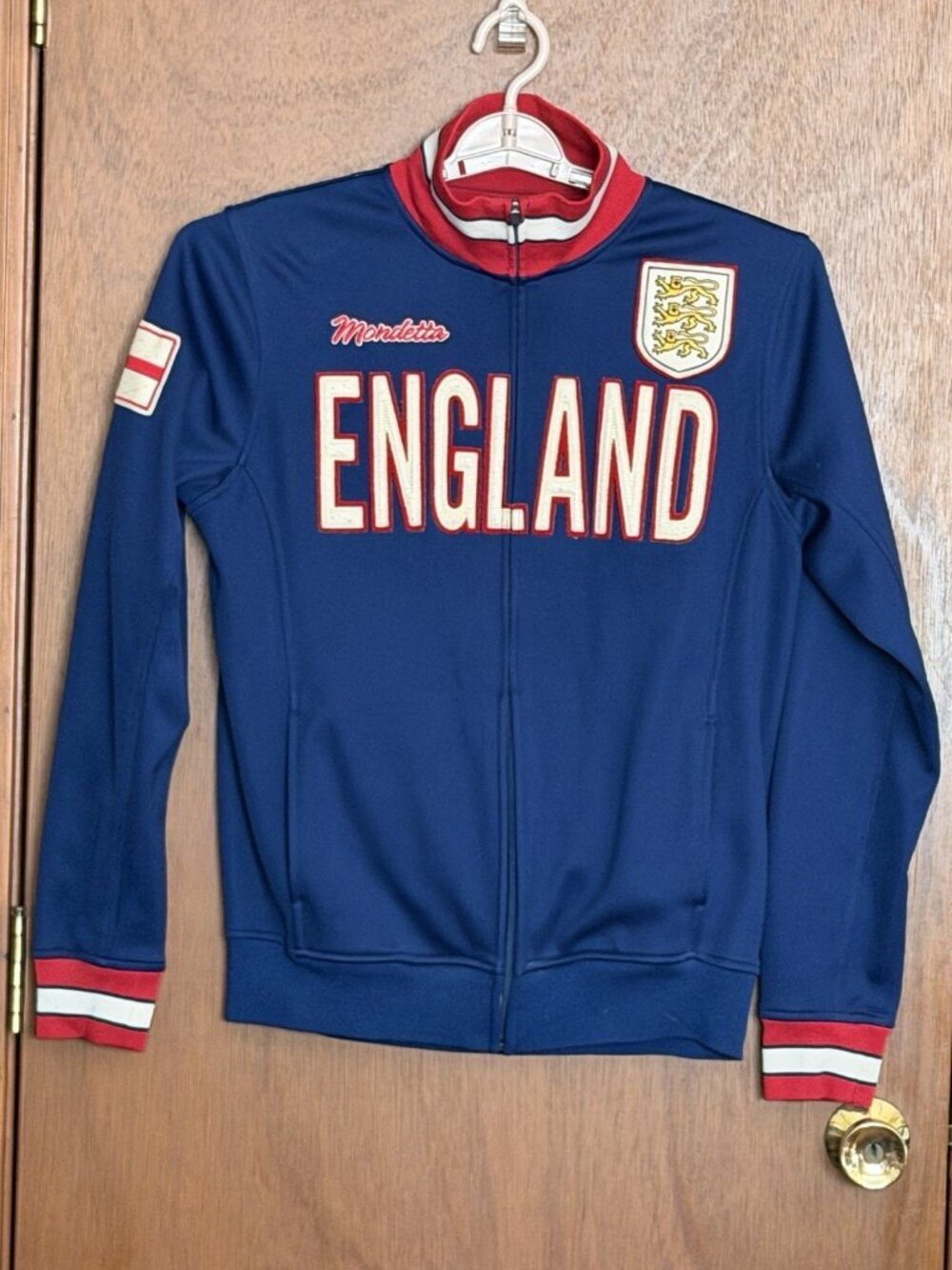 Mondetta ENGLAND Full Zip Soccer Track Jacket Small Navy Embroidered Lion Crest